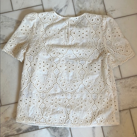 Sezane White Eyelet Blouse - Picture 8 of 8